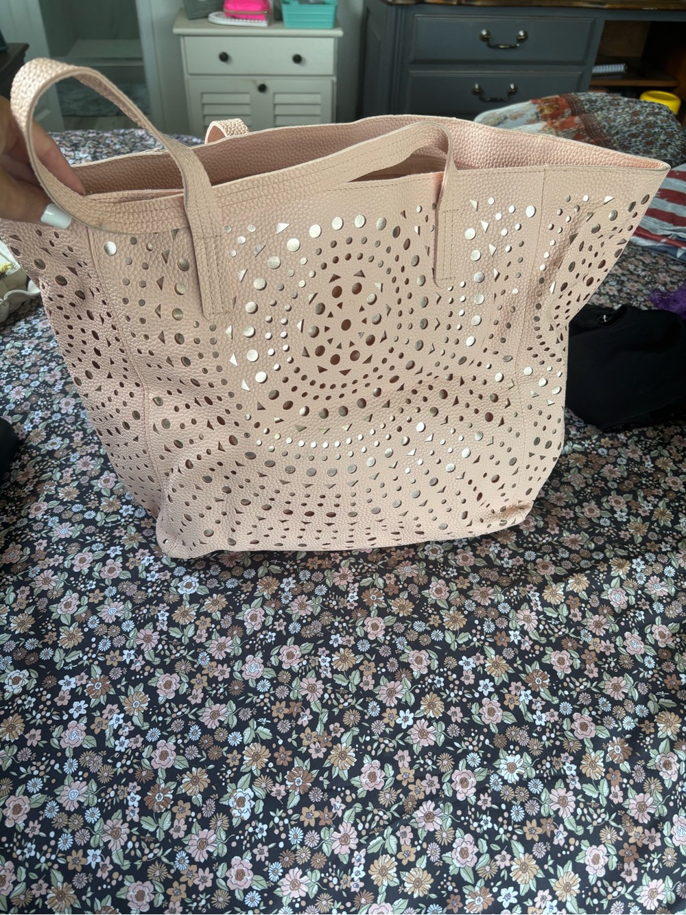 Bath & Body Works Blush Pink Laser-Cut Tote